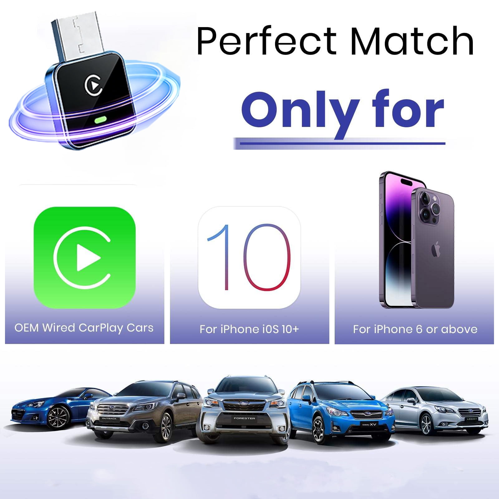 2026 Upgraded 2-in-1 Wireless CarPlay Adapter for Apple iPhone & Android, Plug and Play, Realtek 8730E Chip Fast&Stable Connection & No Latency, Wired to Wireless Adapter, USB-A/Type-C Port, CM101 - Image 6