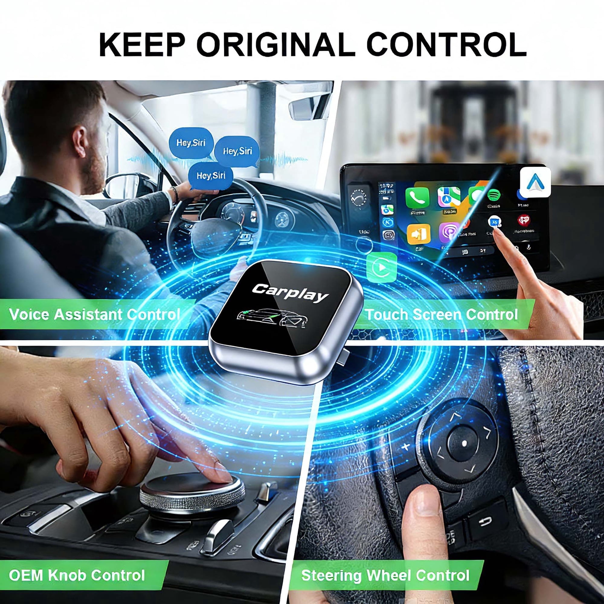 2026 Upgraded 2-in-1 Wireless CarPlay Adapter for Apple iPhone & Android, Plug and Play, Realtek 8730E Chip Fast&Stable Connection & No Latency, Wired to Wireless Adapter, USB-A/Type-C Port, CT106 - Image 3