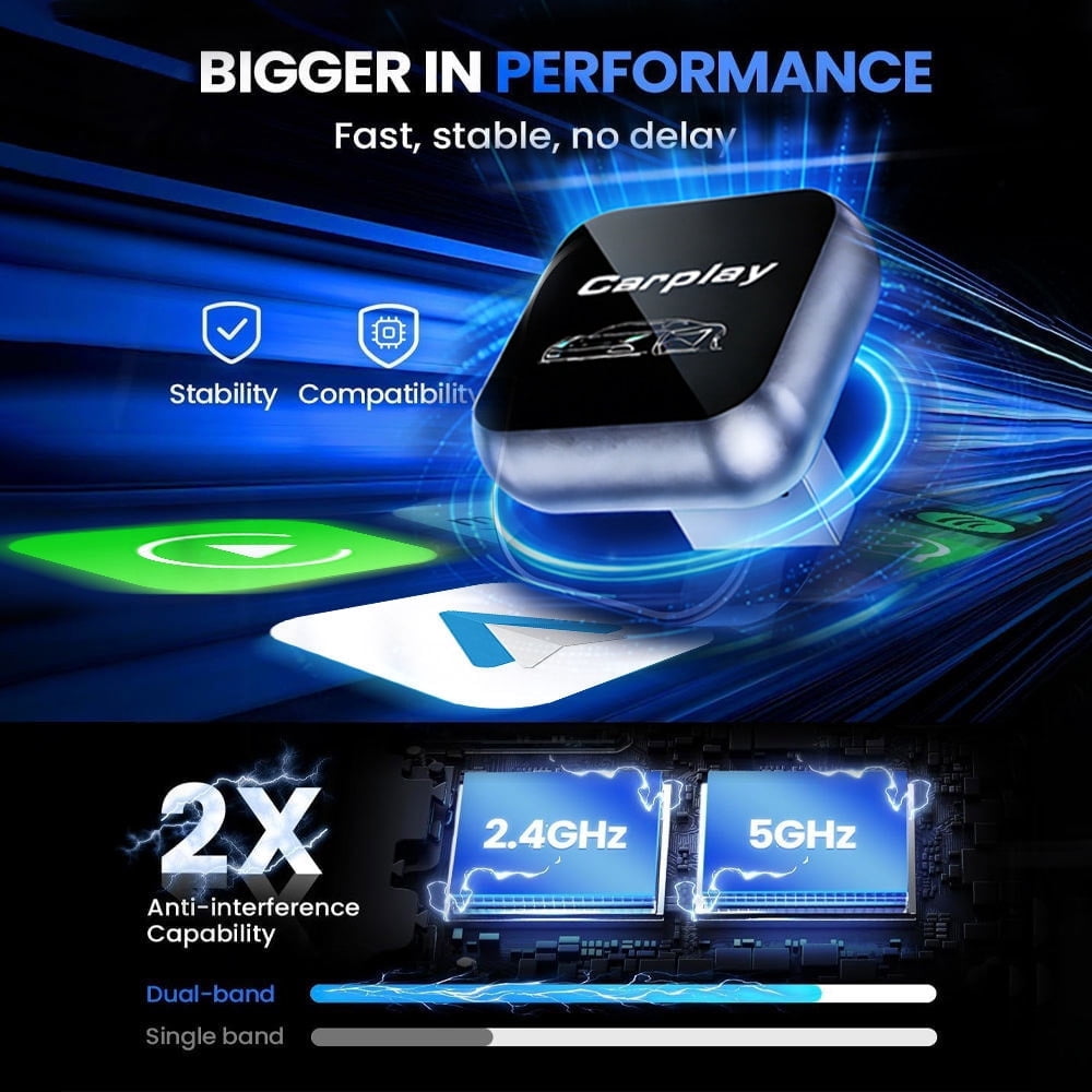 2026 Upgraded 2-in-1 Wireless CarPlay Adapter for Apple iPhone & Android, Plug and Play, Realtek 8730E Chip Fast&Stable Connection & No Latency, Wired to Wireless Adapter, USB-A/Type-C Port, CT106 - Image 5