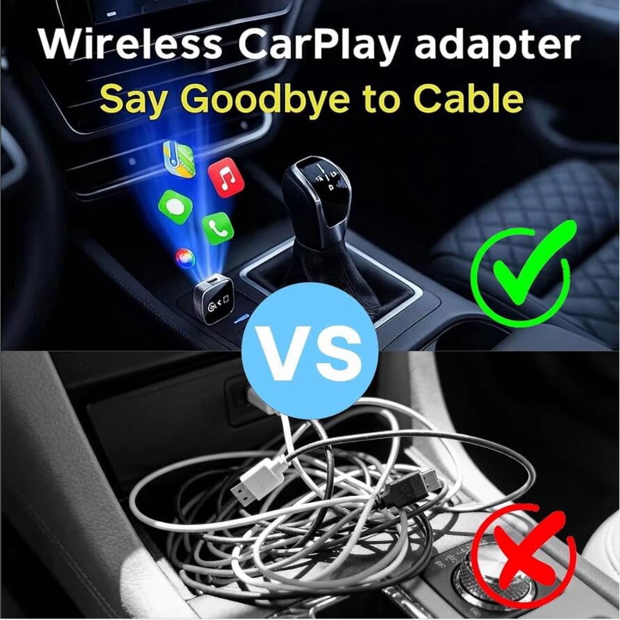 2026 Upgraded 2-in-1 Wireless CarPlay Adapter for Apple iPhone & Android, Plug and Play, Realtek 8730E Chip Fast&Stable Connection & No Latency, Wired to Wireless Adapter, USB-A/Type-C Port, CT106 - Image 6
