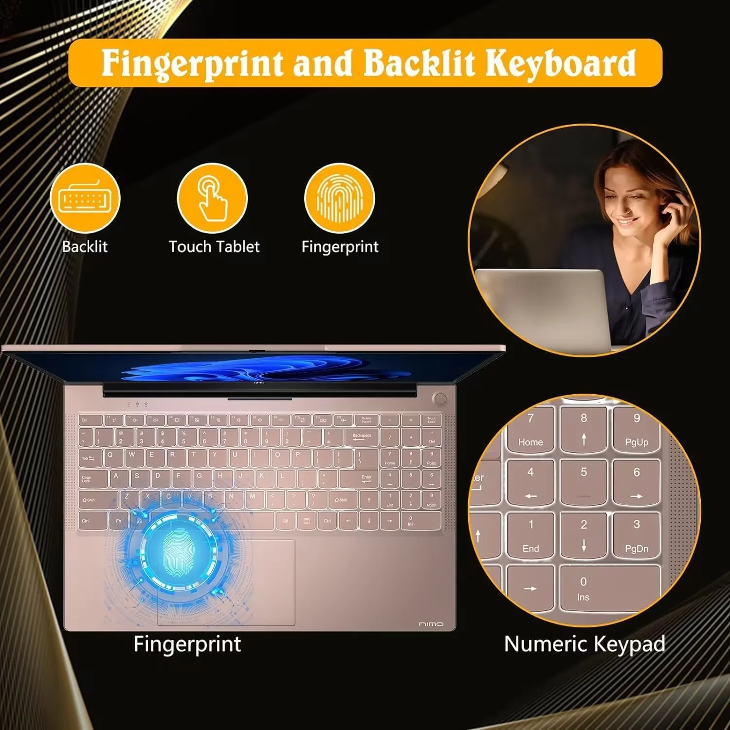 15.6 High-Performance Laptop, 3.4 GHz Intel N100 Processor, 8GB RAM, 512GB SSD, Windows 11, Lightweight student Notebook PC Computer for Work, Backlit Keyboard, Fingerprint, WiFi 6 (Silver) - Image 12