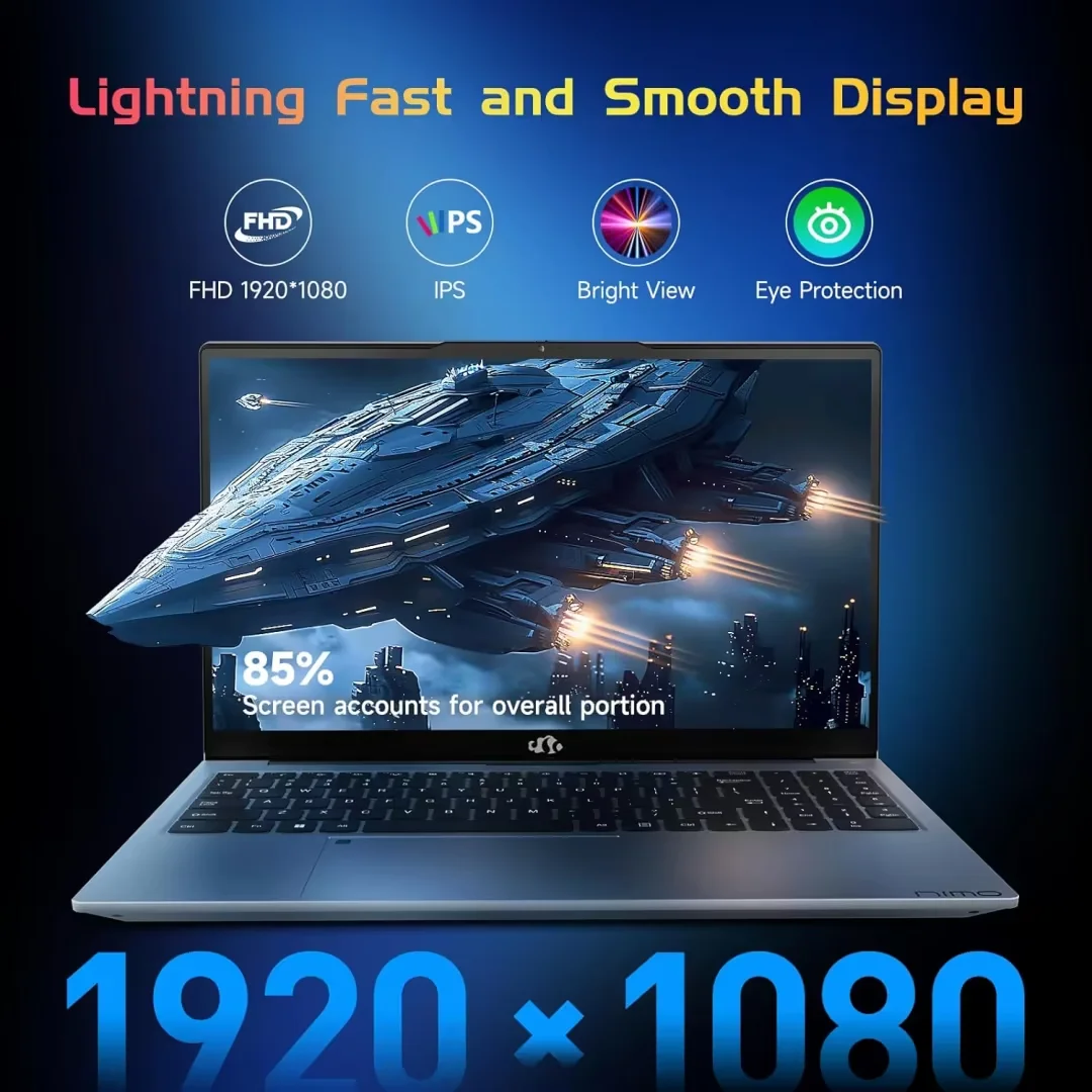 15.6 High-Performance Laptop, 3.4 GHz Intel N100 Processor, 8GB RAM, 512GB SSD, Windows 11, Lightweight student Notebook PC Computer for Work, Backlit Keyboard, Fingerprint, WiFi 6 (Silver) - Image 23