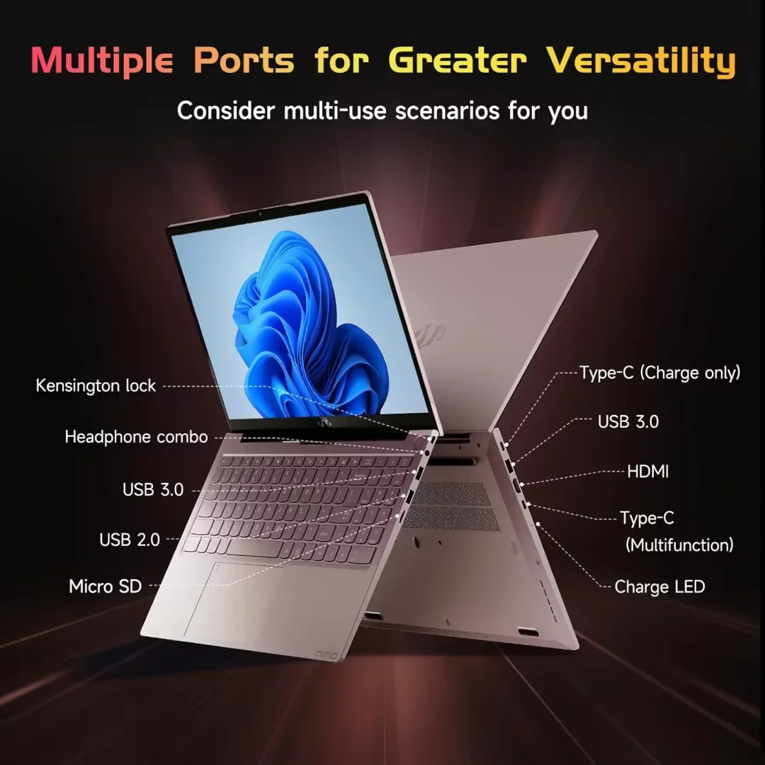 15.6 High-Performance Laptop, 3.4 GHz Intel N100 Processor, 8GB RAM, 512GB SSD, Windows 11, Lightweight student Notebook PC Computer for Work, Backlit Keyboard, Fingerprint, WiFi 6 (Silver) - Image 14