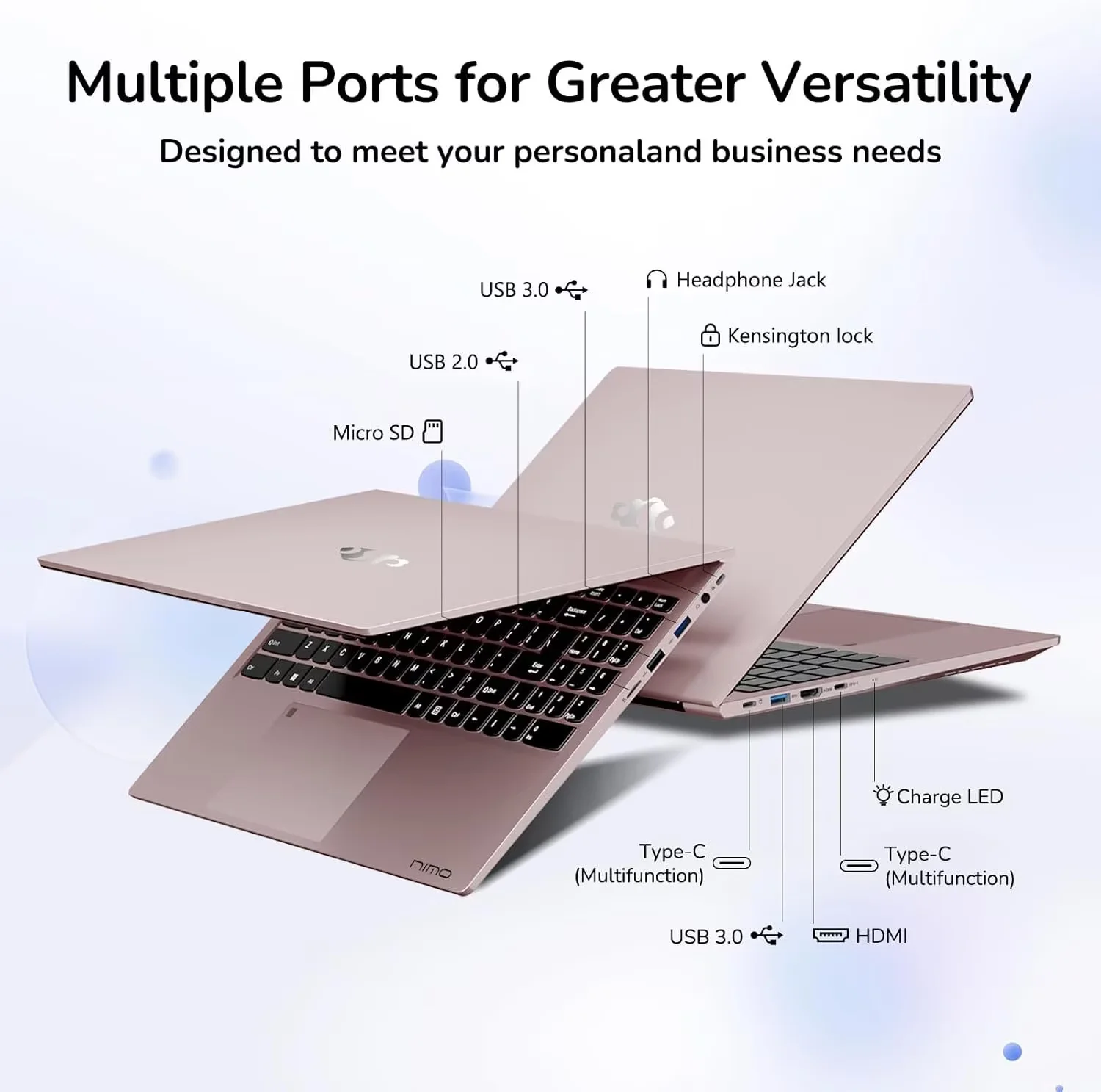 17.3" FHD IPS Business Laptop, 32GB RAM 1TB SSD, 12th Gen Intel Core i3-1215U (6-Cores Up to 4.4GHz Beat i5-1135G7), Type-C 65W PD Fast Charger, Win 11, Fingerprint Backlit Keyboard RoseGold - Image 16
