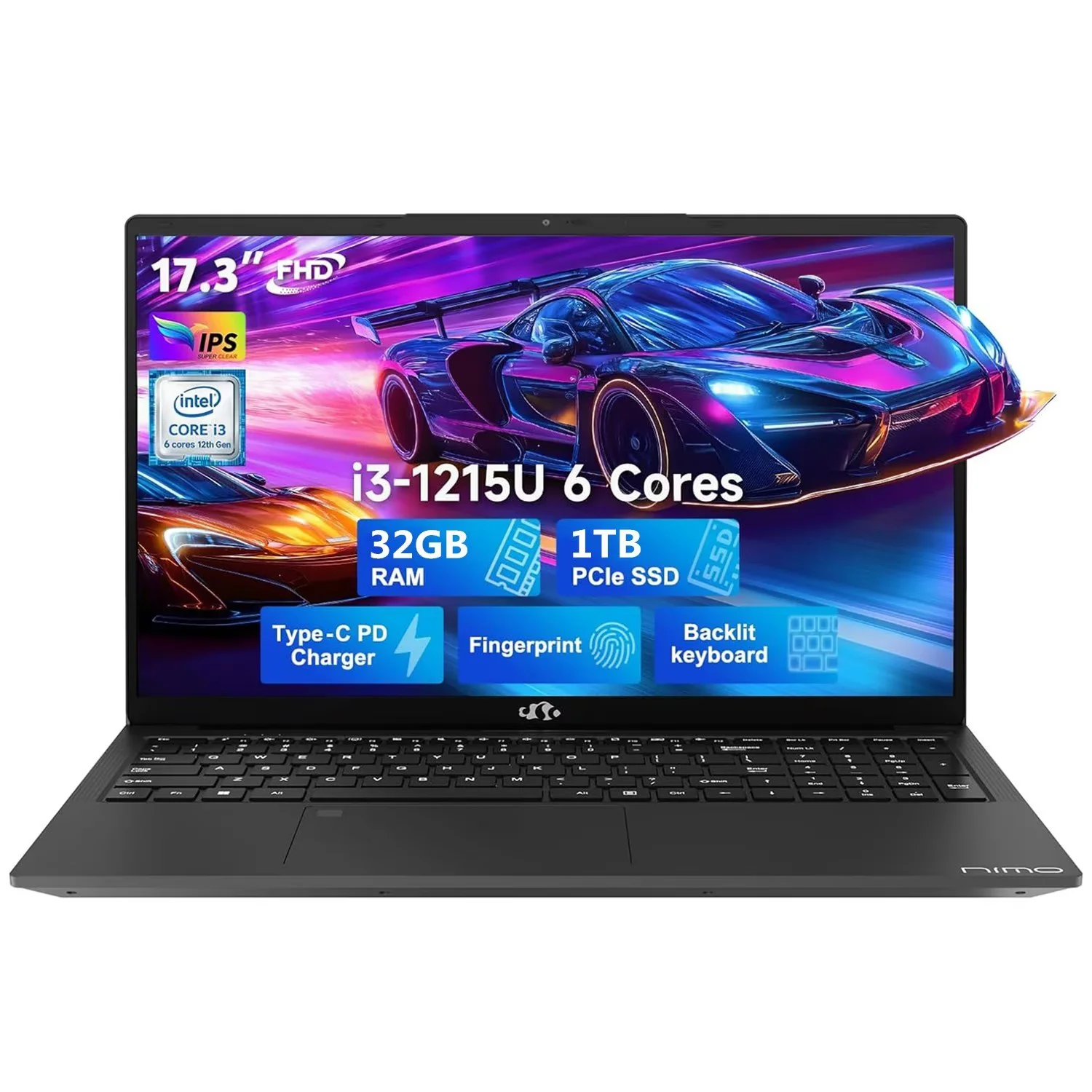 17.3" FHD IPS Business Laptop, 32GB RAM 1TB SSD, 12th Gen Intel Core i3-1215U (6-Cores Up to 4.4GHz Beat i5-1135G7), Type-C 65W PD Fast Charger, Win 11, Fingerprint Backlit Keyboard RoseGold - Image 8