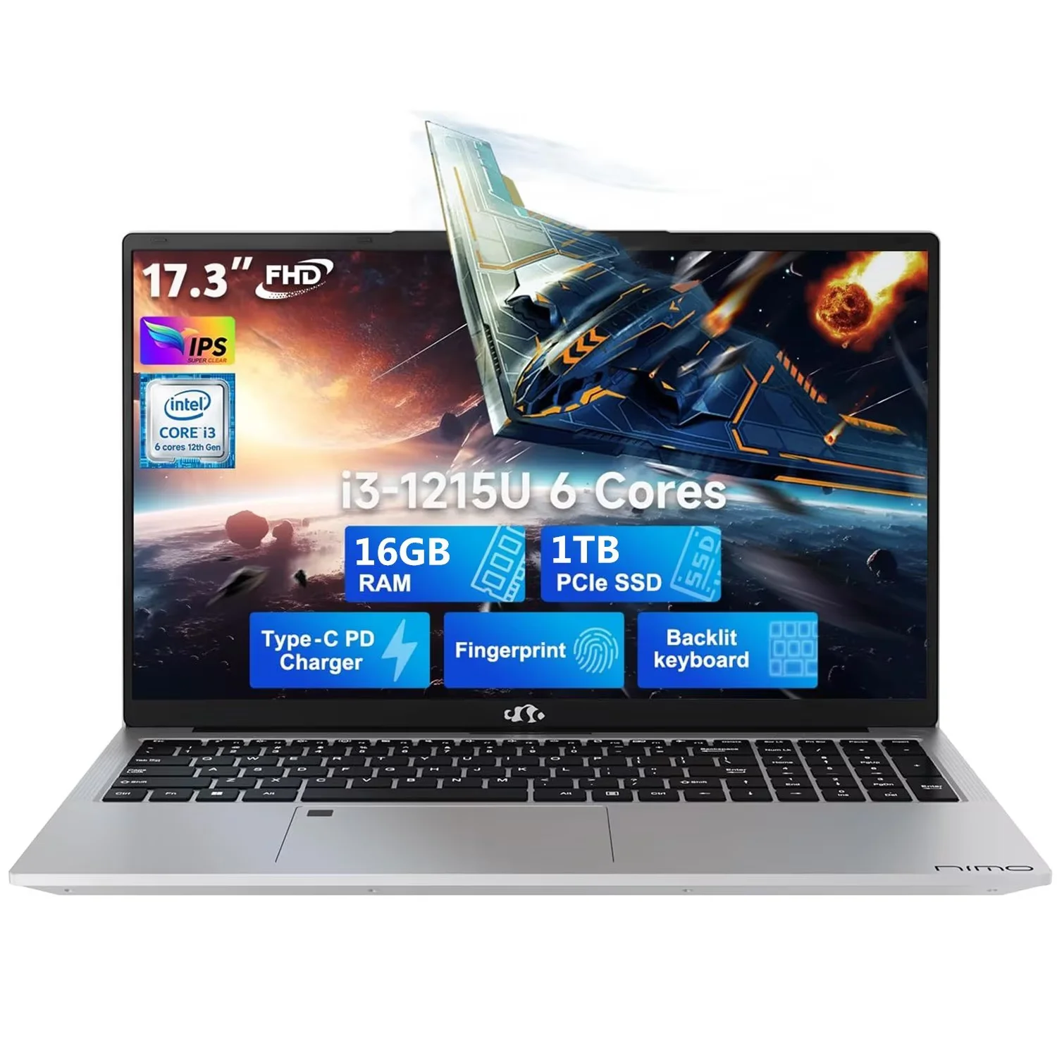 17.3" FHD IPS Business Laptop, 32GB RAM 1TB SSD, 12th Gen Intel Core i3-1215U (6-Cores Up to 4.4GHz Beat i5-1135G7), Type-C 65W PD Fast Charger, Win 11, Fingerprint Backlit Keyboard RoseGold - Image 17