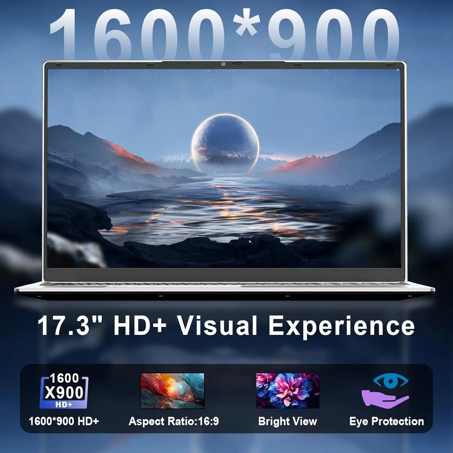17.3" Ultra-thin Laptop Business Laptop Computer Windows 11 Intel Pentium 4 Cores N100 16GB RAM 1TB SSD Backlit Keyboard Fingerprint 65W Type-C - Image 5