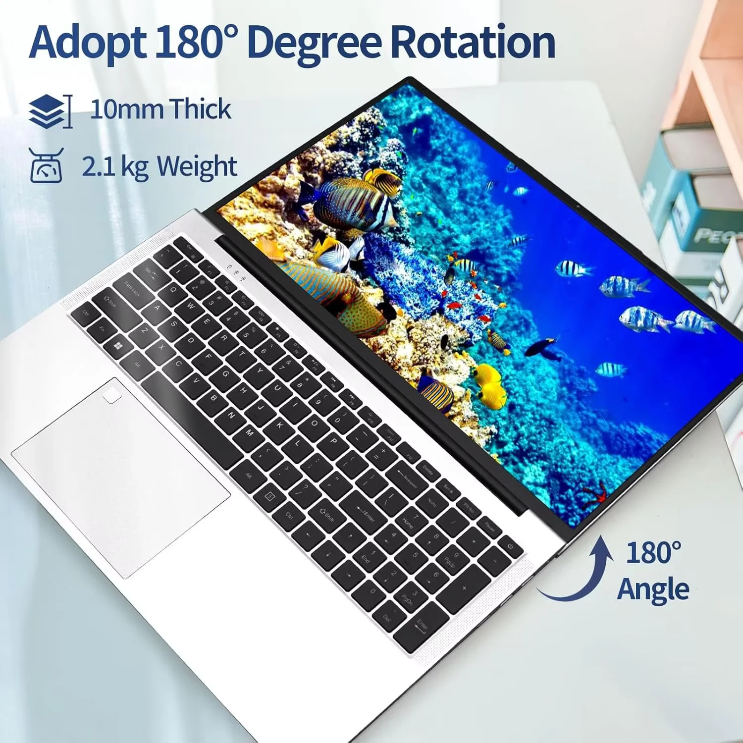 17.3" Ultra-thin Laptop Business Laptop Computer Windows 11 Intel Pentium 4 Cores N100 16GB RAM 1TB SSD Backlit Keyboard Fingerprint 65W Type-C - Image 3