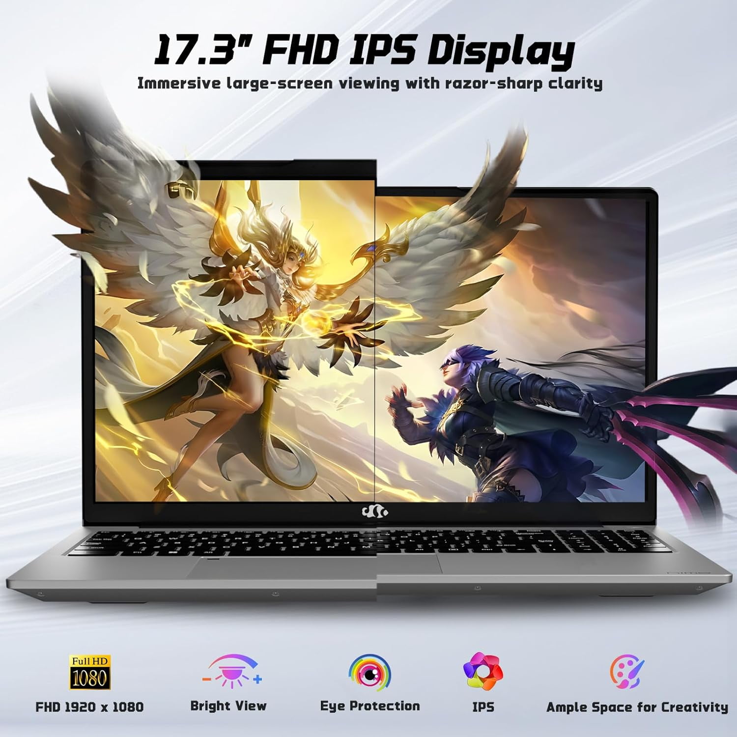 17.3" Ultra-thin Laptop Business Laptop Computer Windows 11 Intel Pentium 4 Cores N100 16GB RAM 1TB SSD Backlit Keyboard Fingerprint 65W Type-C - Image 10