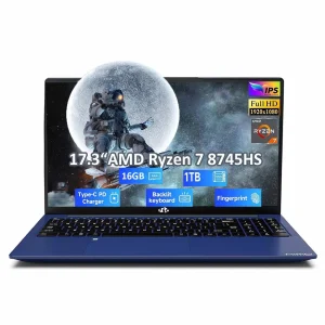 17.3" IPS FHD Gaming Laptop, AMD Ryzen 7 8745HS 16GB DDR5 RAM 1TB SSD (8C/16T, up to 4.9GHz) Radeon 780M Graphics Business Computer with 100W Type-C B USB-C 4.0 - Image 9