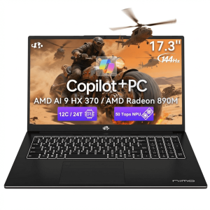 17.3" FHD 144Hz Professional Laptop - 16GB RAM 1TB SSD AMD Ryzen AI 370 (50 TOPS NPU) with AMD Radeon 890M Graphics-USB 4.0 eGPU Support 100W PD-Local AI Workstation for Programmers & Creators Black - Image 8
