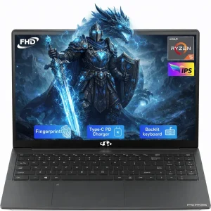15.6" FHD Business Laptop 16GB RAM 512GB SSD AMD Ryzen 5 3500U Processor 65W Fast Charging Fingerprint Backlit Keyboard Win 11 Stylish Practical Laptop for Work Study Life (Gray)