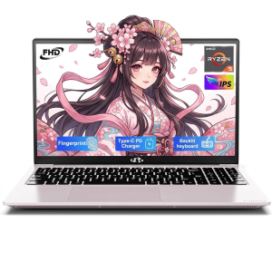 15.6" IPS FHD Laptop 8GB RAM 256GB SSD AMD Ryzen 5 (Beat i5-1135G7, 4 Cores Up to 3.7GHz) with 65W Type-C Fingerprint Backlit Keyboard Numpad BT5.2 2 Years Warranty RoseGold