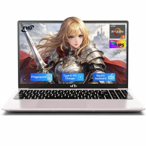 15.6" FHD Business Laptop 16GB RAM 512GB SSD AMD Ryzen 5 3500U Processor 65W Fast Charging Fingerprint Backlit Keyboard Win 11 Stylish Practical Laptop for Work Study Life (RoseGold)