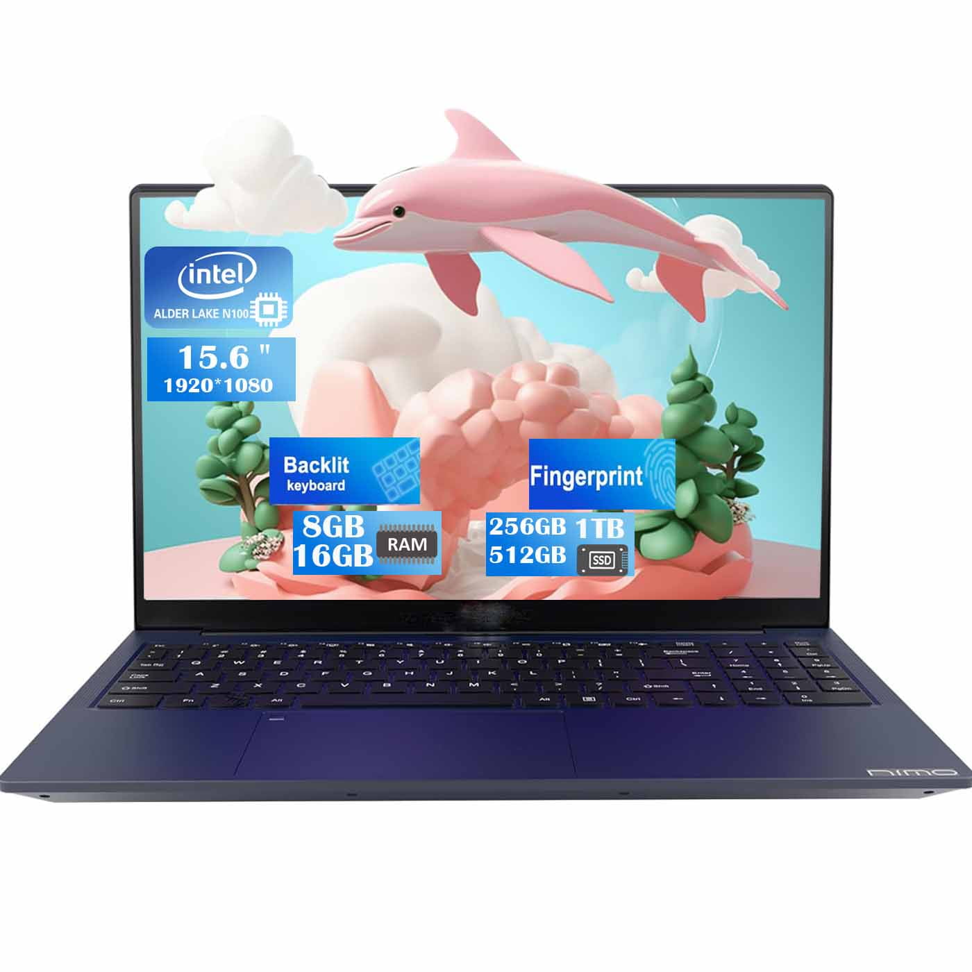 15.6 inch Laptop Computer Windows 11, with Intel N100 Processor, FHD IPS (1920x1080),16GB RAM 256 SSD(Rose Gold) - Image 1