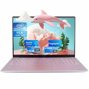 15.6 inch Laptop Computer Windows 11, with Intel N100 Processor, FHD IPS (1920x1080),16GB RAM 256 SSD（Rose Gold） - Image 7