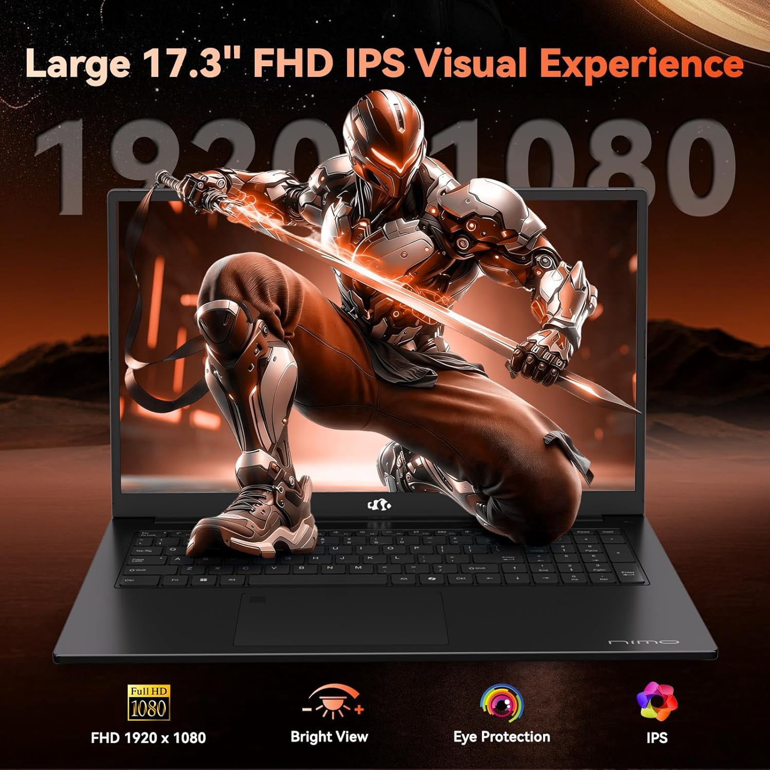 17.3" IPS FHD Gaming Laptop AMD Ryzen 7 7735HS 16GB DDR5 RAM 256GB SSD (Up to 4.75GHz, Beat i7-12650H) with AMD Radeon 680M Graphics 180° Viewing Dual-Fan Cooling - Image 7