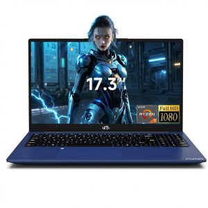 17.3" FHD Gaming Laptop 64GB DDR5 RAM 2TB SSD AMD Ryzen 7 7735HS Processor (8 Cores 16 Threads, Beats i7-12650H) with AMD Radeon 680M Graphics 100W Type-C Wi-Fi 6E Backlit Keyboard Fingerprint Blue