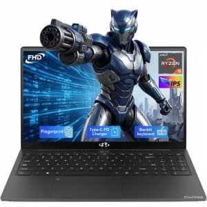 15.6" IPS FHD Laptop 16GB RAM 512GB SSD AMD Ryzen 5 (Beat i5-1135G7, 4 Cores Up to 3.7GHz) with 65W Type-C Fingerprint Backlit Keyboard Numpad BT5.2 Gray