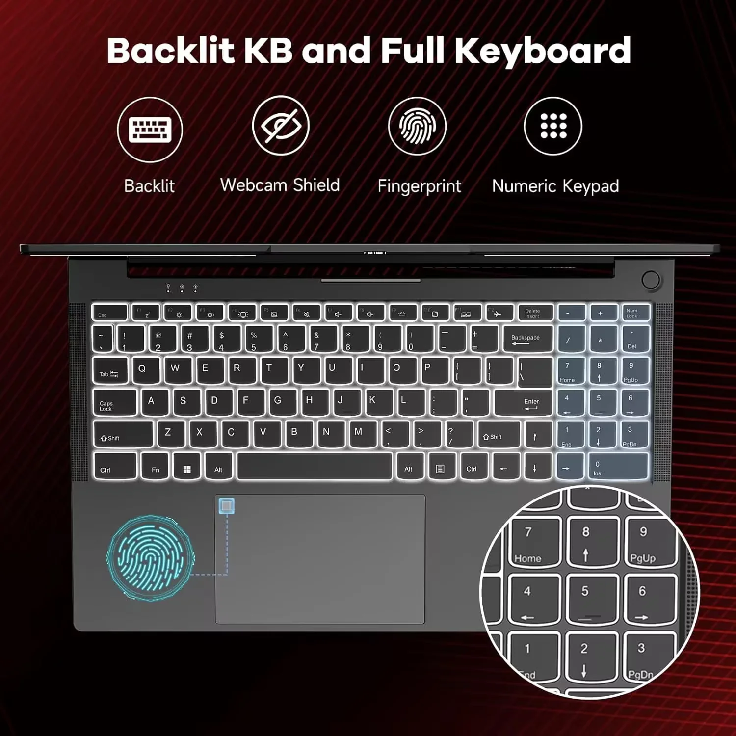 15.6" Business-gaming-Laptop 6-Cores AMD Ryzen 5 6600H 660M 6nm GPU 32GB DDR5 1TB SSD(up to 4.5GHz) Windows11 100W Type-C FHD IPS Laptop-Computer with Fingerprint Backlit Keyboard WiFi5 - Image 5