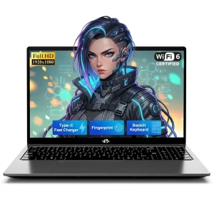2026 Newest Laptop, 15.6" FHD IPS Student Laptop Computer 8GB RAM 256GB SSD 4 Cores 13th Gen Intel N150(Beat to i3-1115G4, Up to 3.6GHz) 65W GaN Type-C Fingerprint Backlit Keyboard Wi-Fi 6 Gray
