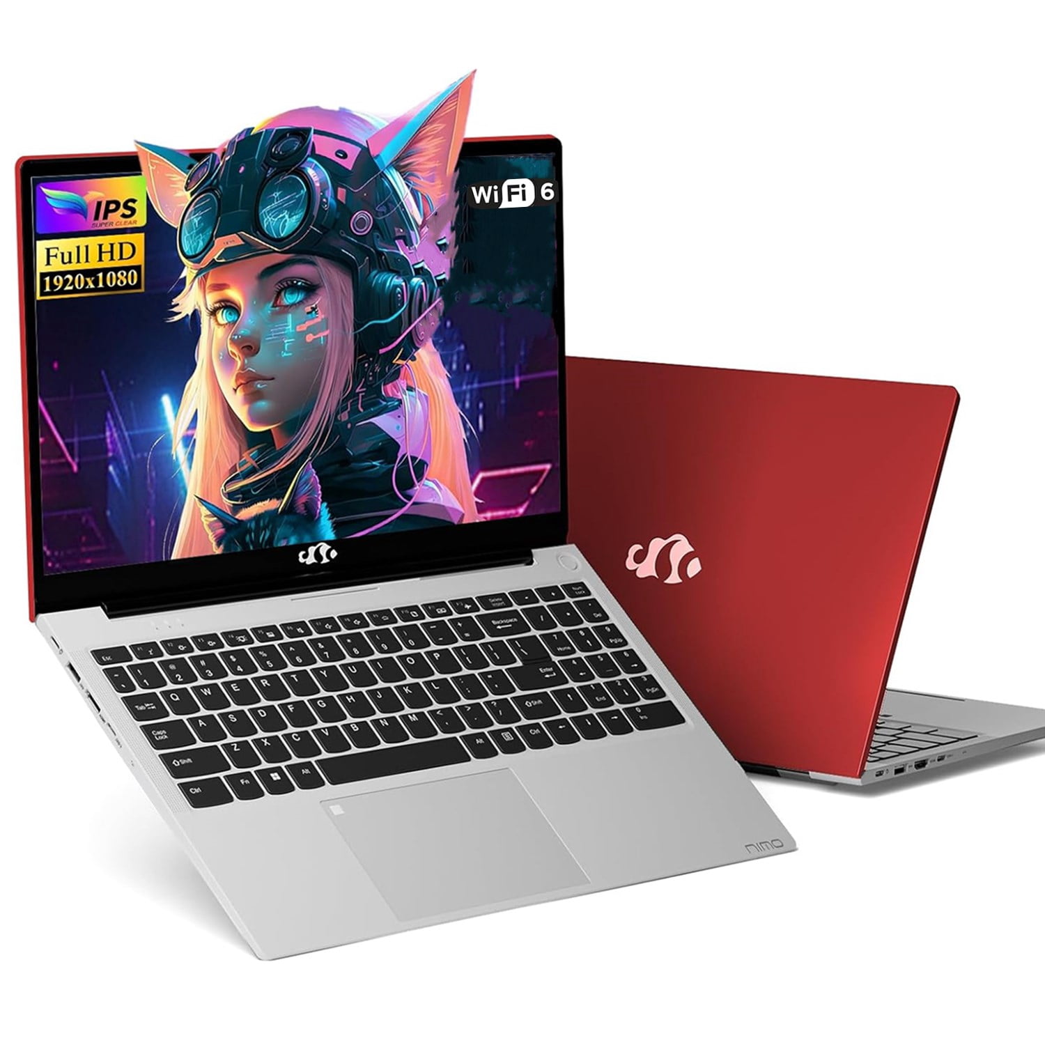 2026 Newest Laptop, 15.6" FHD IPS Student Laptop Computer 8GB RAM 256GB SSD 4 Cores 13th Gen Intel N150(Beat to i3-1115G4, Up to 3.6GHz) 65W GaN Type-C Fingerprint Backlit Keyboard Wi-Fi 6 Red