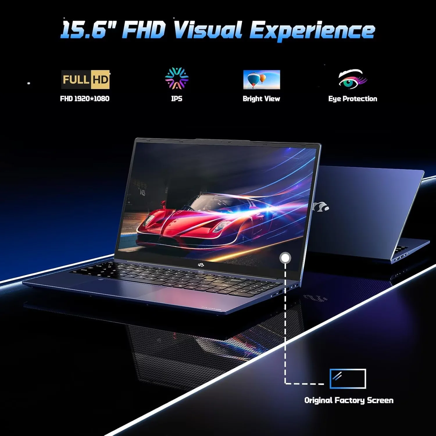2026 Newest Laptop, 15.6" FHD IPS Student Laptop Computer 8GB RAM 256GB SSD 4 Cores 13th Gen Intel N150(Beat to i3-1115G4, Up to 3.6GHz) 65W GaN Type-C Fingerprint Backlit Keyboard Wi-Fi 6 Blue - Image 2