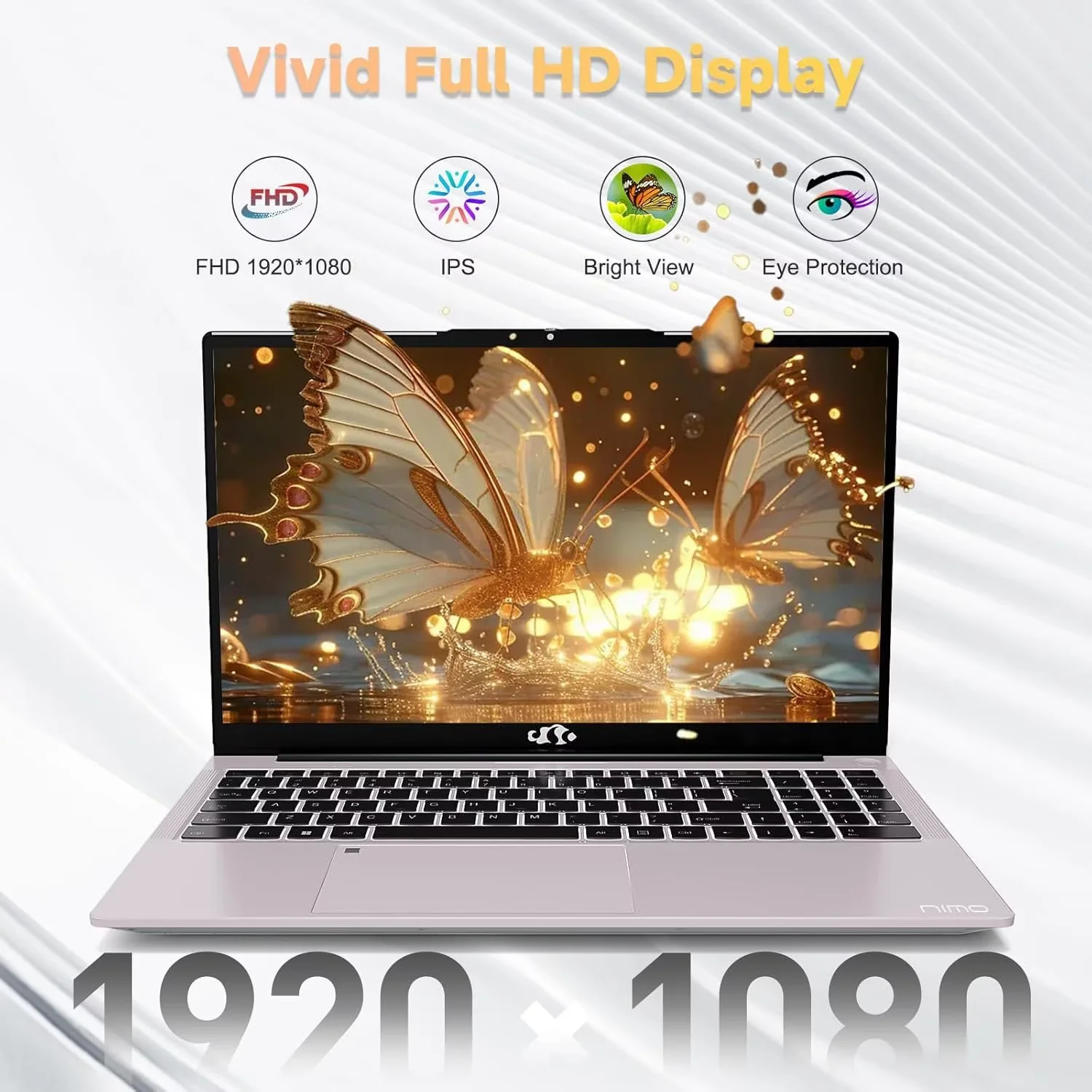15.6" FHD Business Laptop 32GB RAM 1TB SSD AMD Ryzen 5(Beat i3-1215U, 4 Cores Up to 3.7GHz) 65W Type-C Fingerprint Backlit Keyboard IPS-Computer Wi-Fi 5 BT5.2 RoseGold - Image 2