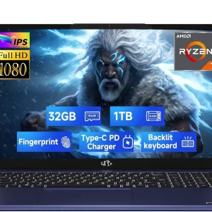 17.3" IPS FHD-Gaming-Laptop, 8 Cores AMD Ryzen 7 6800H 32GB DDR5 RAM 1TB SSD (Beat i7-12700H Up to 4.7GHz) AMD Radeon 680M GPU-Computer with 100W Type-C Backlit Keyboard Fingerprint