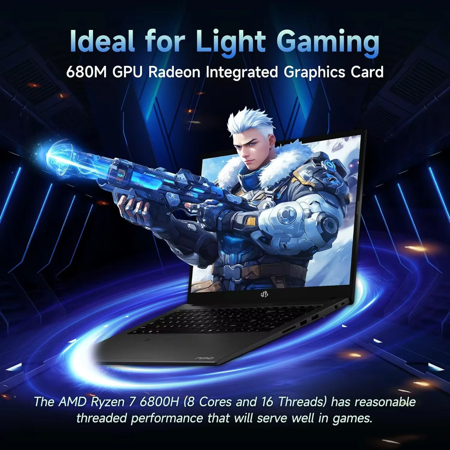 17.3" IPS FHD-Gaming-Laptop, 8 Cores AMD Ryzen 7 6800H 32GB DDR5 RAM 1TB SSD (Beat i7-12700H Up to 4.7GHz) AMD Radeon 680M GPU-Computer with 100W Type-C Backlit Keyboard Fingerprint - Image 2