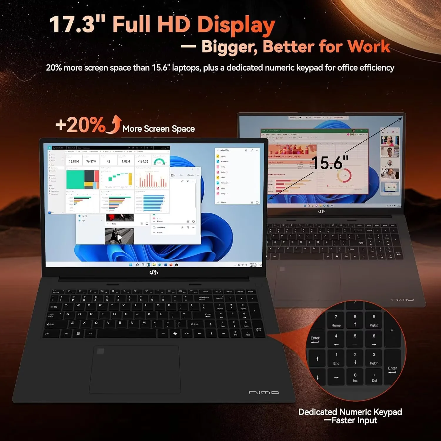 17.3" Gaming-Laptop, AMD R7 7735HS (8C/16T, Beats i7-12650H) 16GB DDR5 RAM 512GB SSD Computer with Radeon 680M, 100W Type-C, Wi-Fi 6E, 75Wh Battery, Fingerprint, Backlit Keyboard for Business - Image 4