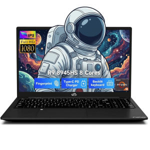 17.3" Gaming Laptop 16GB RAM 1TB SSD AMD Ryzen 9 8945HS (Beat i9-13900H) AMD Radeon 780M GPU-Computer with 100W Type-C AI-Enhanced Copilot VR Ready Backlit Keyboard Fingerprint Black
