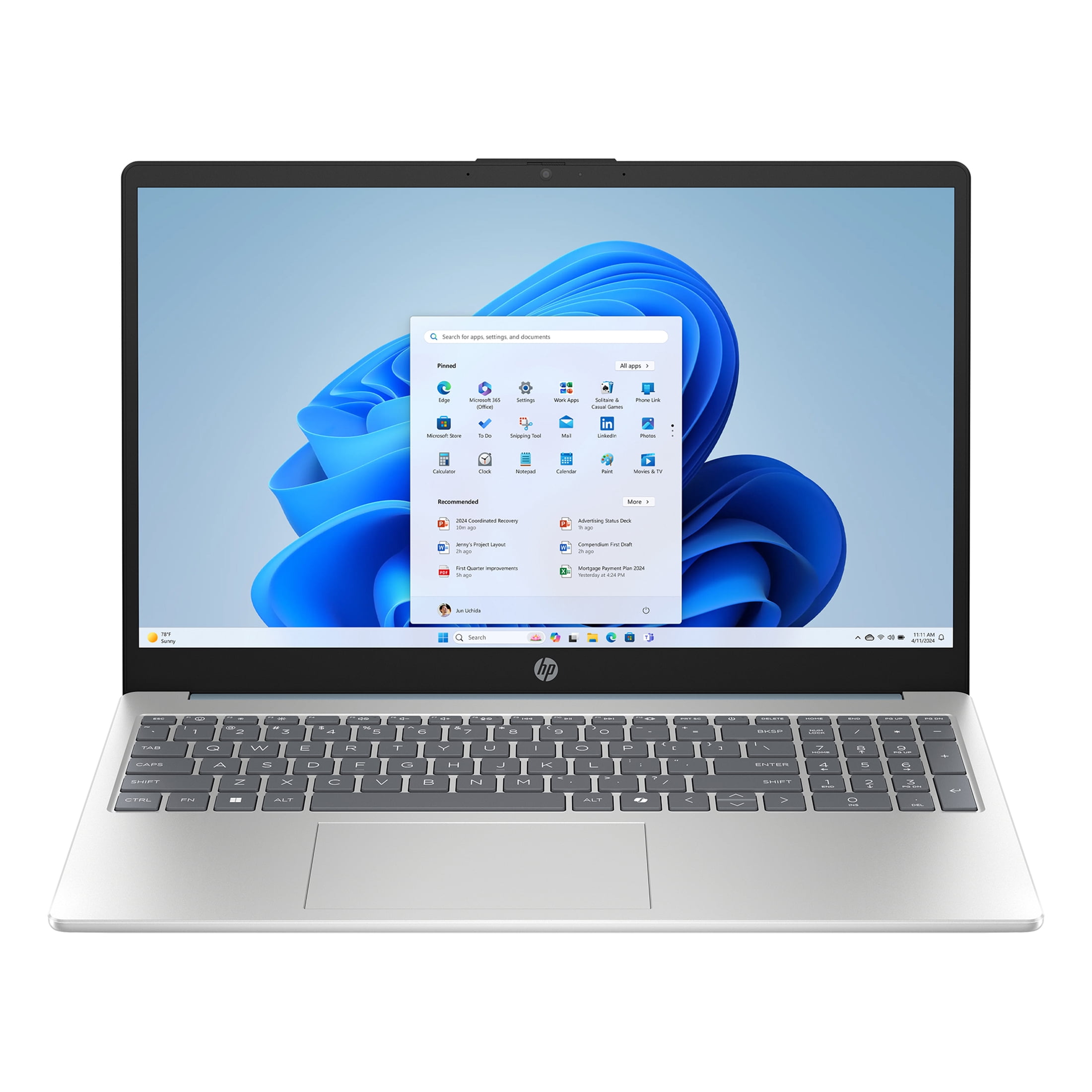 15.6'' FHD Laptop Computer, Windows 11, Intel N100 Processor(Beat to i3 1115G4, Up to 3.4GHz), 4GB RAM 128GB SSD, Fingerprint, Backlit keyboard, Type-C 65W PD Fast Charger (Blue) - Image 8