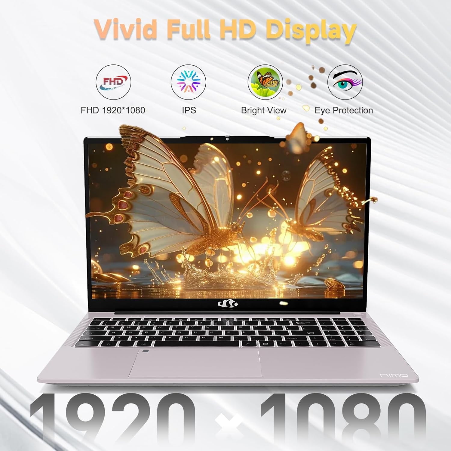 15.6'' FHD Laptop Computer, 16GB RAM 1TB SSD, Type-C 65W PD Fast Charger, 12th Gen Intel N100 Processor, Windows 11, Fingerprint, Backlit keyboard, WiFi 6 (Rose Gold) - Image 7