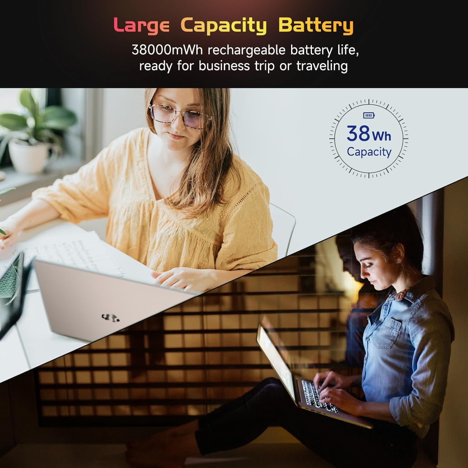 15.6'' FHD Laptop Computer, 16GB RAM 1TB SSD, Type-C 65W PD Fast Charger, 12th Gen Intel N100 Processor, Windows 11, Fingerprint, Backlit keyboard, WiFi 6 (Rose Gold) - Image 4