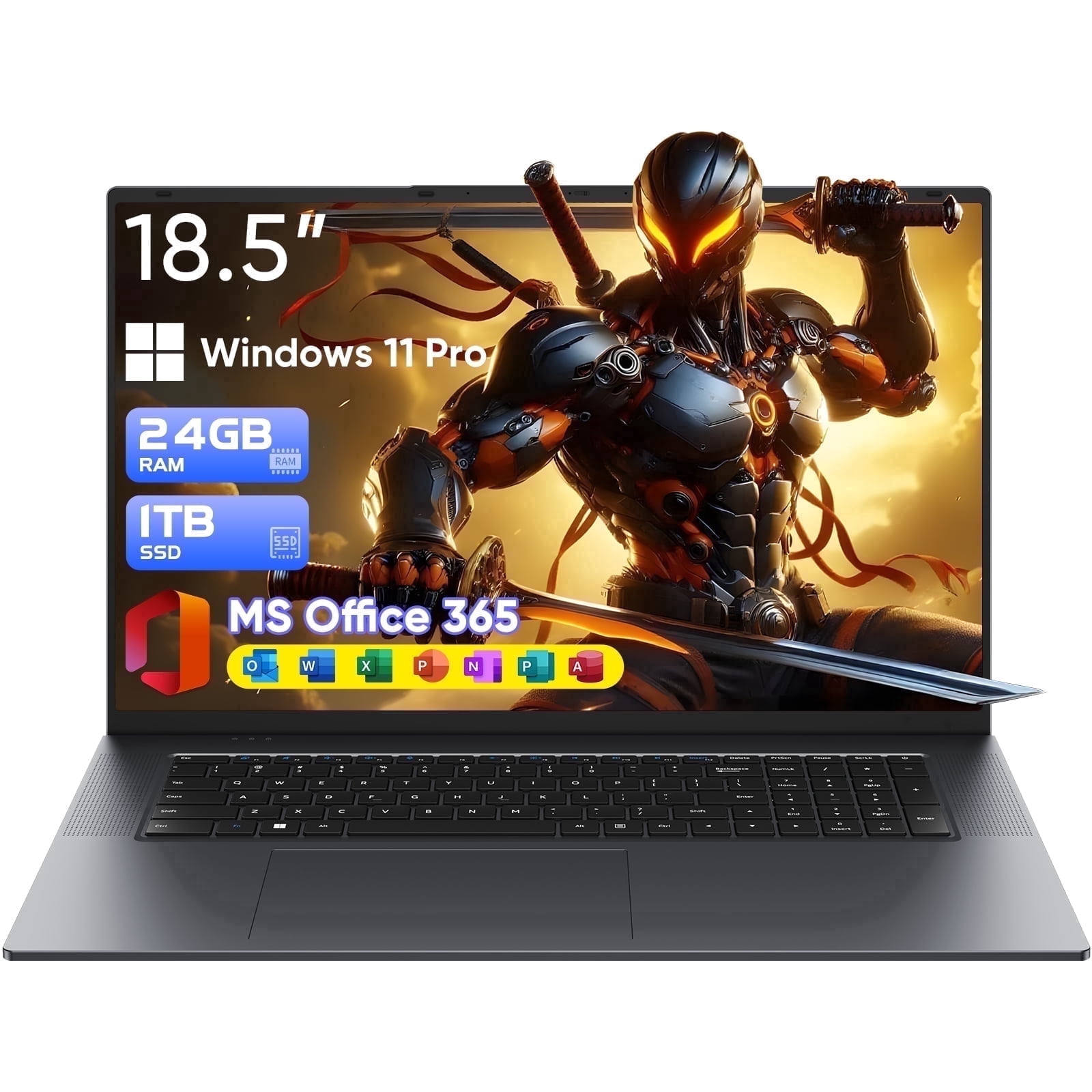 15.6'' FHD Laptop Computer, Windows 11, Intel N100 Processor(Beat to i3 1115G4, Up to 3.4GHz), 4GB RAM 128GB SSD, Fingerprint, Backlit keyboard, Type-C 65W PD Fast Charger (Silver) - Image 6