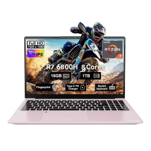 15.6" IPS FHD Gaming Laptop 8 Cores AMD Ryzen 7 6800H(Beat Intel i7-12700H, Up to 4.7GHz) 16GB DDR5 RAM 1TB SSD AMD Radeon 680M GPU-Business RoseGold Laptop 100W Type-C Backlit Keyboard Fingerprint