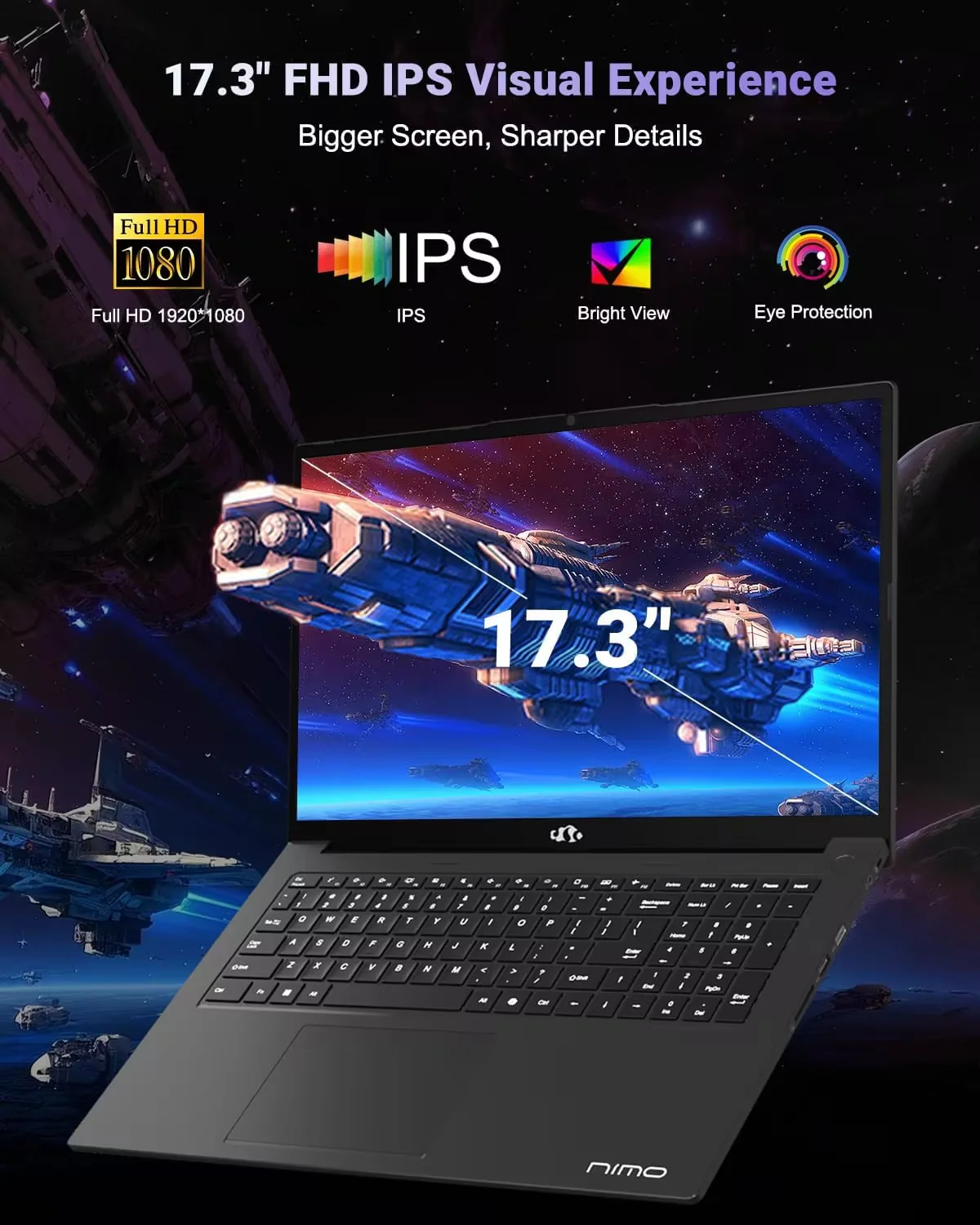 17.3" IPS FHD New Gaming Laptop, AMD Ryzen 7 8745HS 32GB DDR5 RAM 1TB SSD ( up to 4.9GHz) Radeon 780M Graphics Business Computer with 100W Type-C Backlit Keyboard, Fingerprint USB-C 4.0 - Image 7