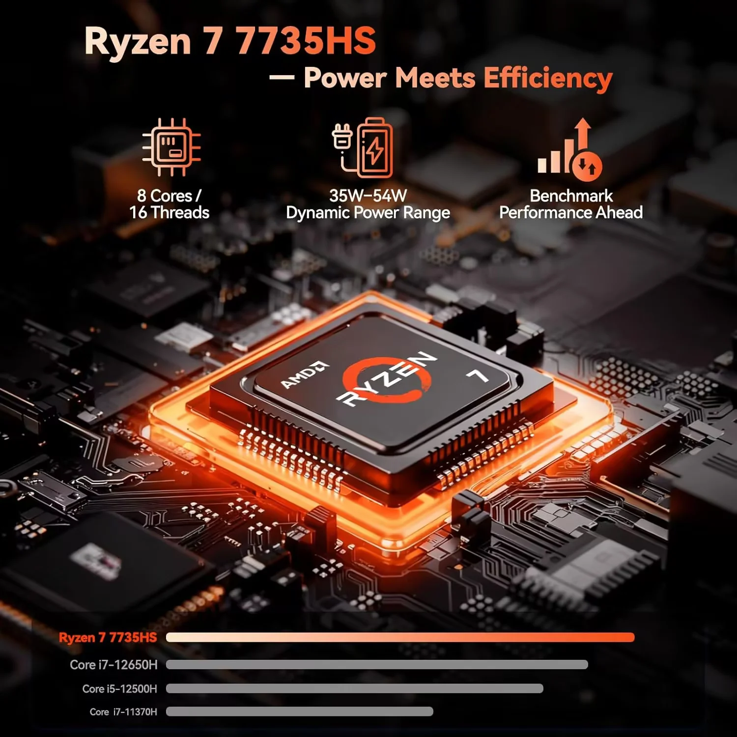 17.3" New Business Laptop, AMD Ryzen 7 7735HS (8C/16T), 16GB RAM 1TB NVMe SSD, Radeon 680M for Light Gaming, PD 100W Type-C WiFi-6E BT5.2 Fingerprint Unlock Backlit Keyboard for Working & Student - Image 2