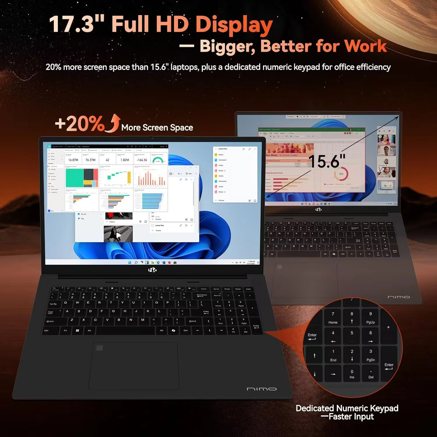 17.3" New Business Laptop, AMD Ryzen 7 7735HS (8C/16T), 16GB RAM 1TB NVMe SSD, Radeon 680M for Light Gaming, PD 100W Type-C WiFi-6E BT5.2 Fingerprint Unlock Backlit Keyboard for Working & Student - Image 6
