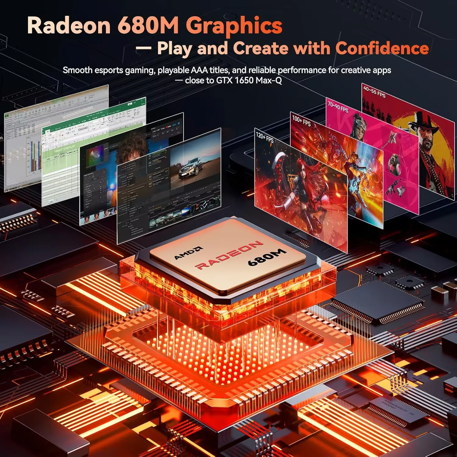 17.3" New Business Laptop, AMD Ryzen 7 7735HS (8C/16T), 16GB RAM 1TB NVMe SSD, Radeon 680M for Light Gaming, PD 100W Type-C WiFi-6E BT5.2 Fingerprint Unlock Backlit Keyboard for Working & Student - Image 3