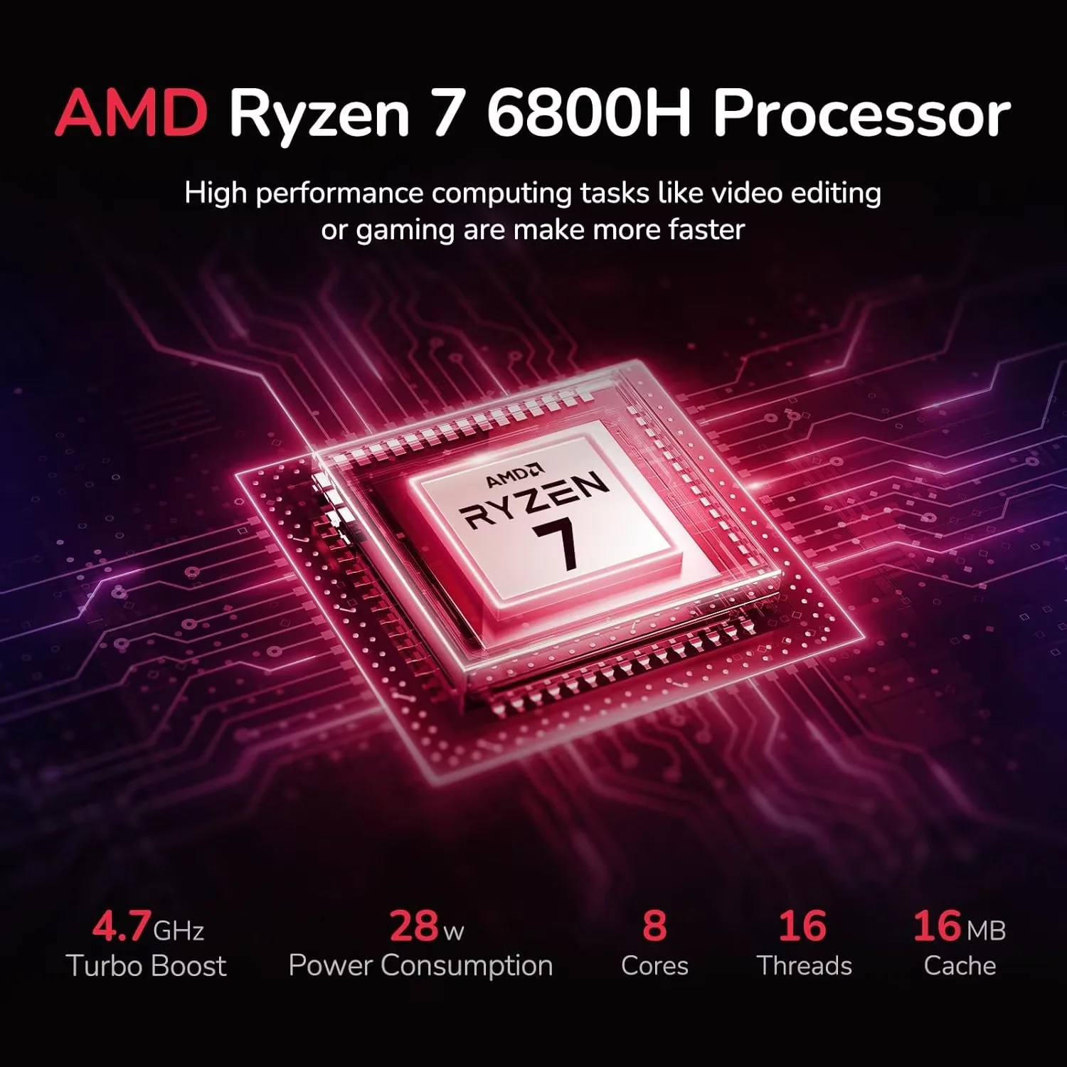 15.6" IPS FHD Gaming Laptop 8 Cores AMD Ryzen 7 6800H(Beat Intel i7-12700H, Up to 4.7GHz) 16GB DDR5 RAM 512GB SSD AMD Radeon 680M GPU-Computer 100W Type-C Backlit Keyboard Fingerprint RoseGold - Image 4