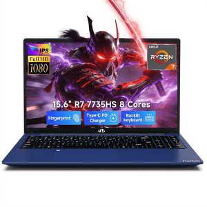 15.6" FHD Gaming Laptop AMD Ryzen 7 7735HS 16GB DDR5 RAM 512GB SSD (Beat i7-12650H, Up to 4.75GHz) with Radeon 680M 100W Type-C Backlit Keyboard Fingerprint