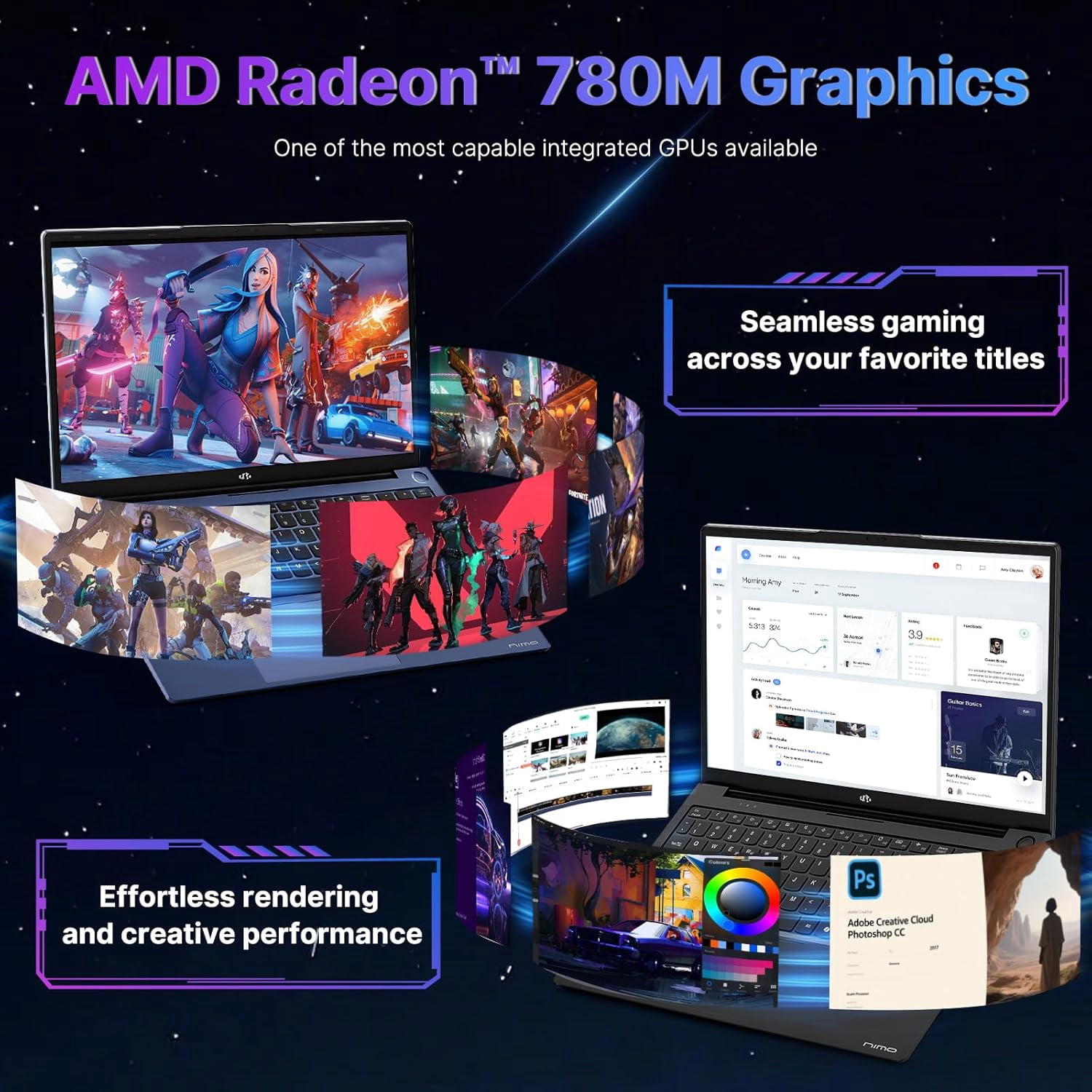 17.3" FHD Gaming Laptop - AMD Ryzen 9 8945HS 32GB DDR5 RAM 1TB SSD (Beat i9-13900H, Up to 5.2GHz) with Radeon 780M AI-Enhanced 100W PD Type-C VR Ready Backlit Keyboard Fingerprint - Image 7
