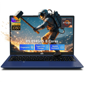17.3" FHD Gaming Laptop - AMD Ryzen 9 8945HS 32GB DDR5 RAM 1TB SSD (Beat i9-13900H, Up to 5.2GHz) with Radeon 780M AI-Enhanced 100W PD Type-C VR Ready Backlit Keyboard Fingerprint