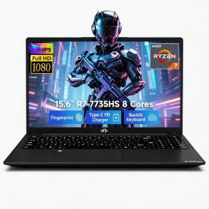 15.6" FHD IPS Gaming Laptop AMD Ryzen 7 7735HS 16GB DDR5 RAM 256GB SSD (Up to 4.75GHz, Beat i7-12650H) with AMD Radeon 680M Graphics 180° Viewing Angle HDMI Portable for Business College
