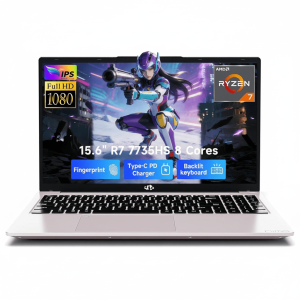 15.6" IPS FHD Gaming Laptop AMD Ryzen 7 7735HS 16GB DDR5 RAM 256GB SSD (Up to 4.75GHz, Beat i7-12650H) with AMD Radeon 680M Graphics-180° Viewing-HDMI-Backlit Keyboard Portable for Business College
