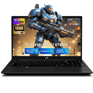 17.3" IPS FHD Gaming Laptop 32GB DDR5 RAM 2TB SSD AMD Ryzen 7 8745HS (8 Cores Up to 4.9GHz) AMD Radeon 780M Graphics with 100W Type-C Backlit Keyboard Fingerprint Black