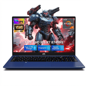 17.3" IPS FHD Gaming Laptop 64GB DDR5 RAM 2TB SSD AMD Ryzen 7 8745HS (8 Cores Up to 4.9GHz) AMD Radeon 780M Graphics with 100W USB-C USB 4.0 Backlit Keyboard Fingerprint Blue