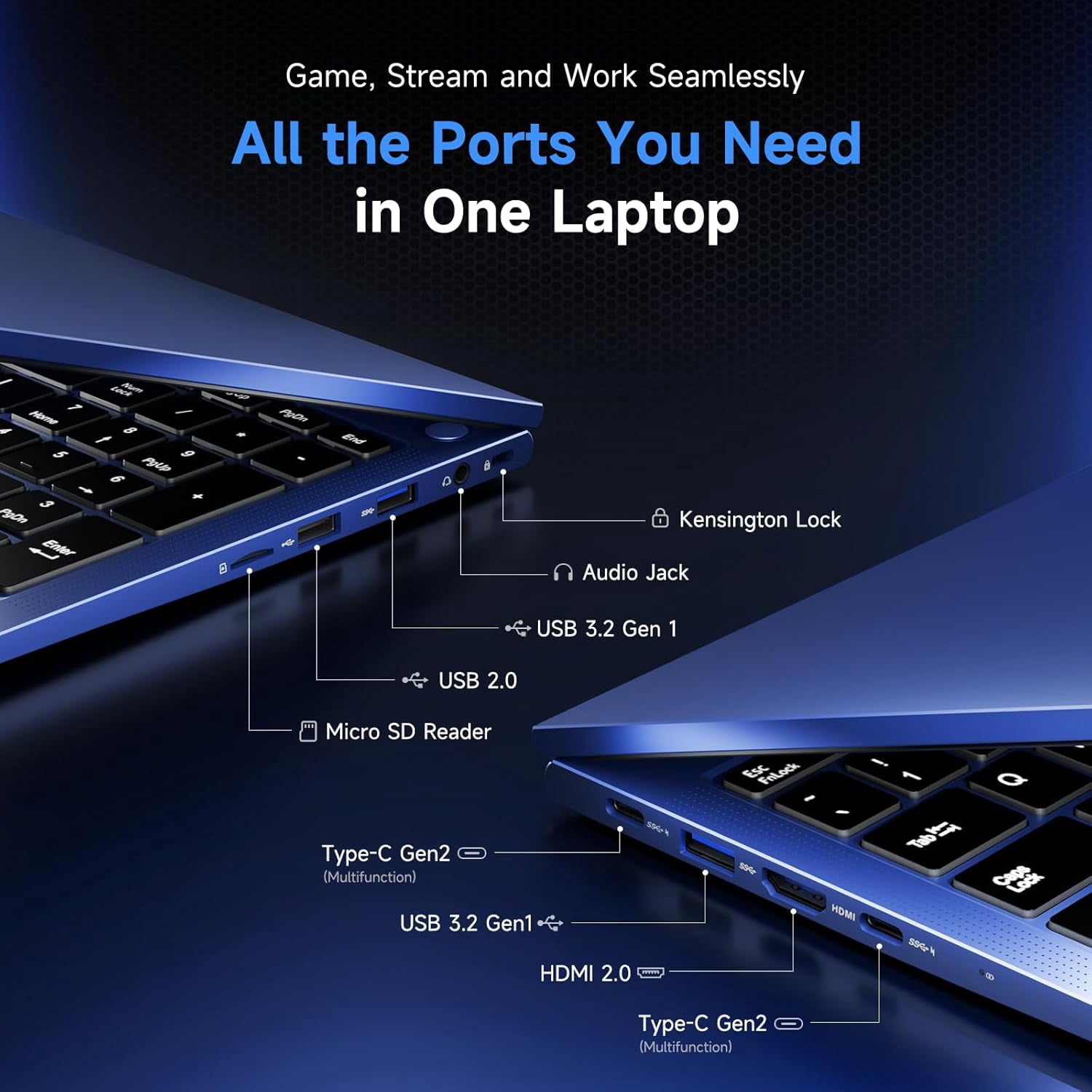 15.6" IPS FHD Gaming Laptop AMD Ryzen 7 7735HS 16GB DDR5 RAM 256GB SSD (Up to 4.75GHz, Beat i7-12650H) with AMD Radeon 680M Graphics-180° Viewing-HDMI-Portable for Business College - Image 7